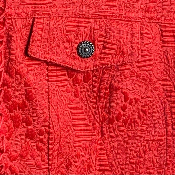 Ruby Rd. Red Raised Designs ZIP Ruffle Blazer 4P - Picture 4 of 9